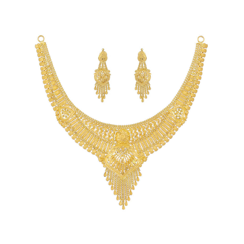 22k Plain Gold Necklace Set JG-2107-01957