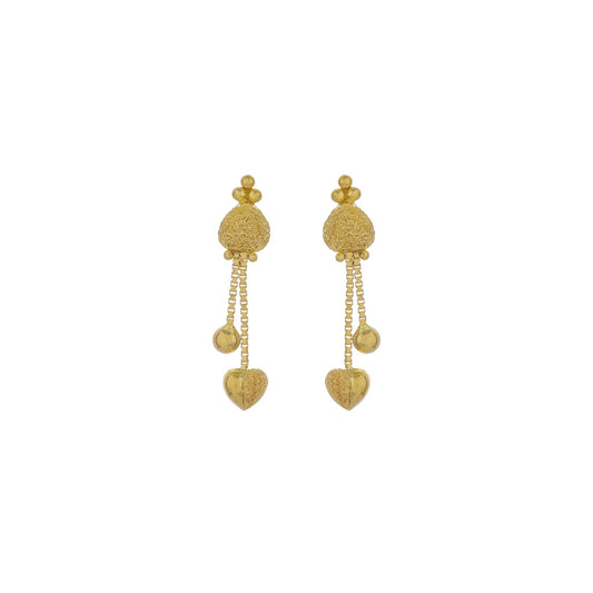 22k Plain Gold Earring JG-2107-02198