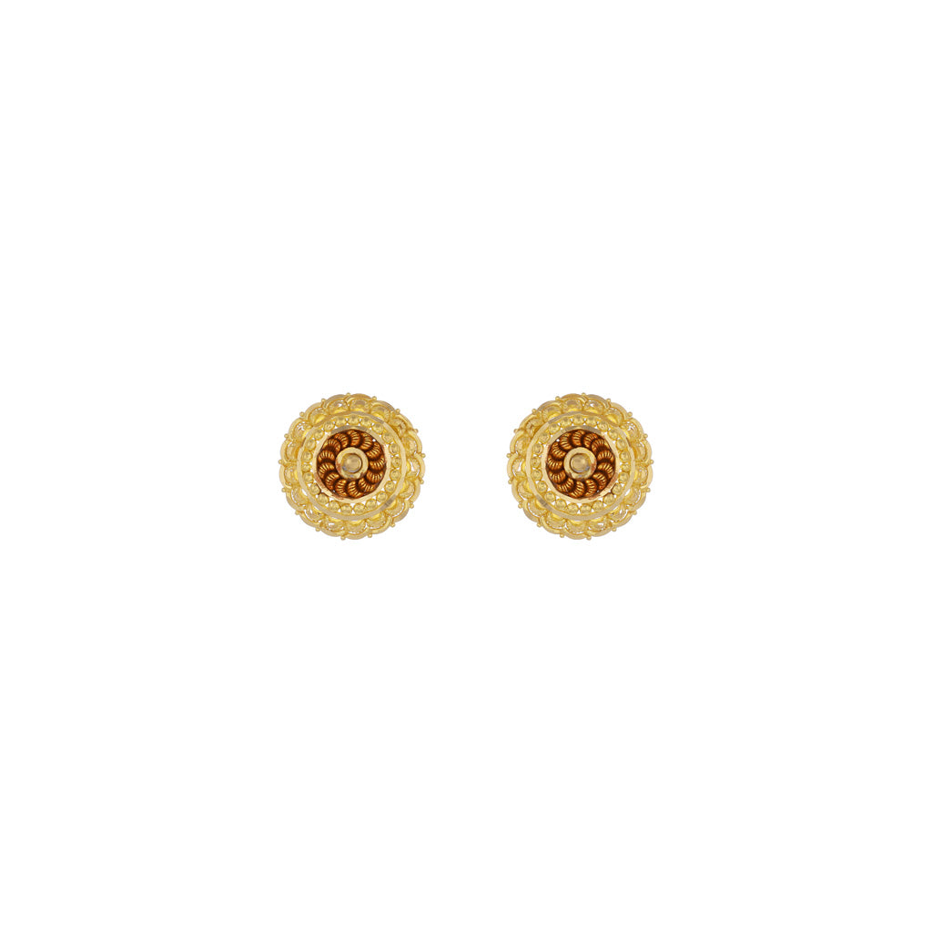 22k Plain Gold Earring JG-2108-03830