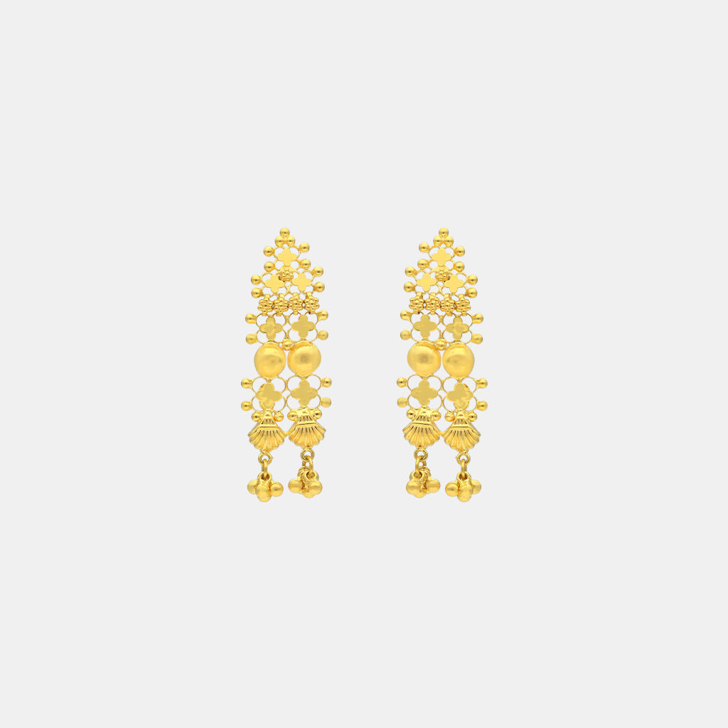 22k Plain Gold Earring JG-2203-05878