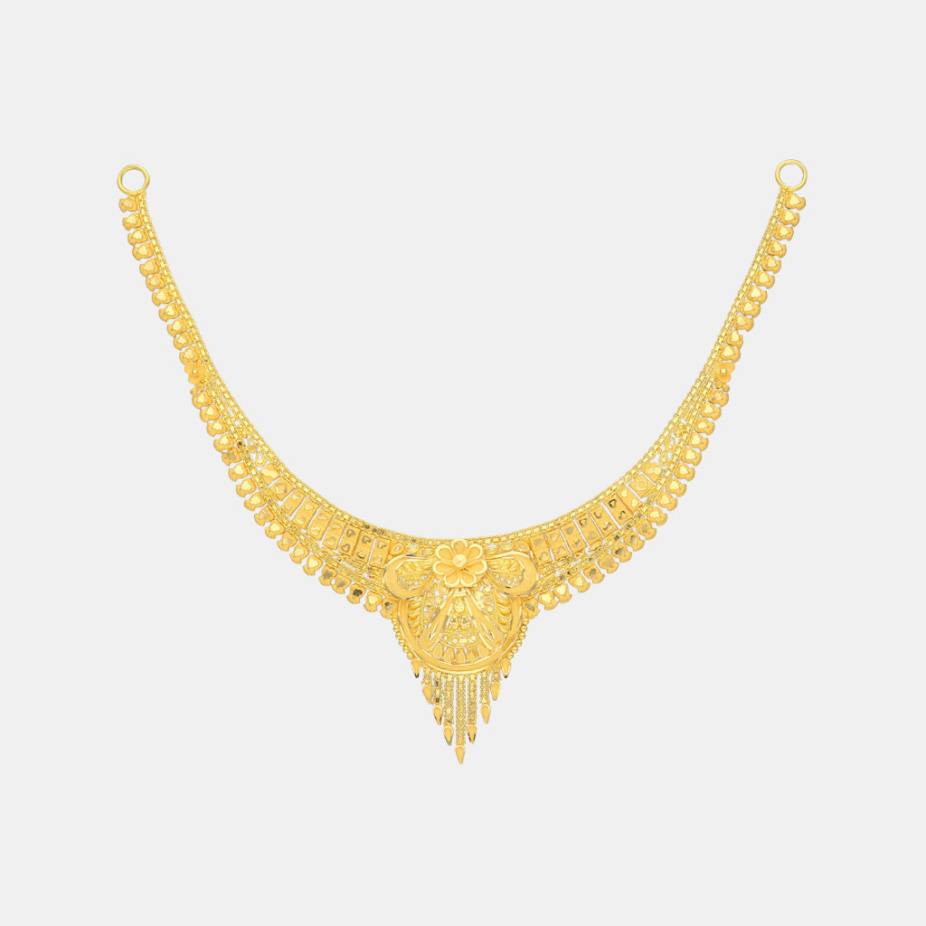 22k Plain Gold Necklace Set JG-2204-06161