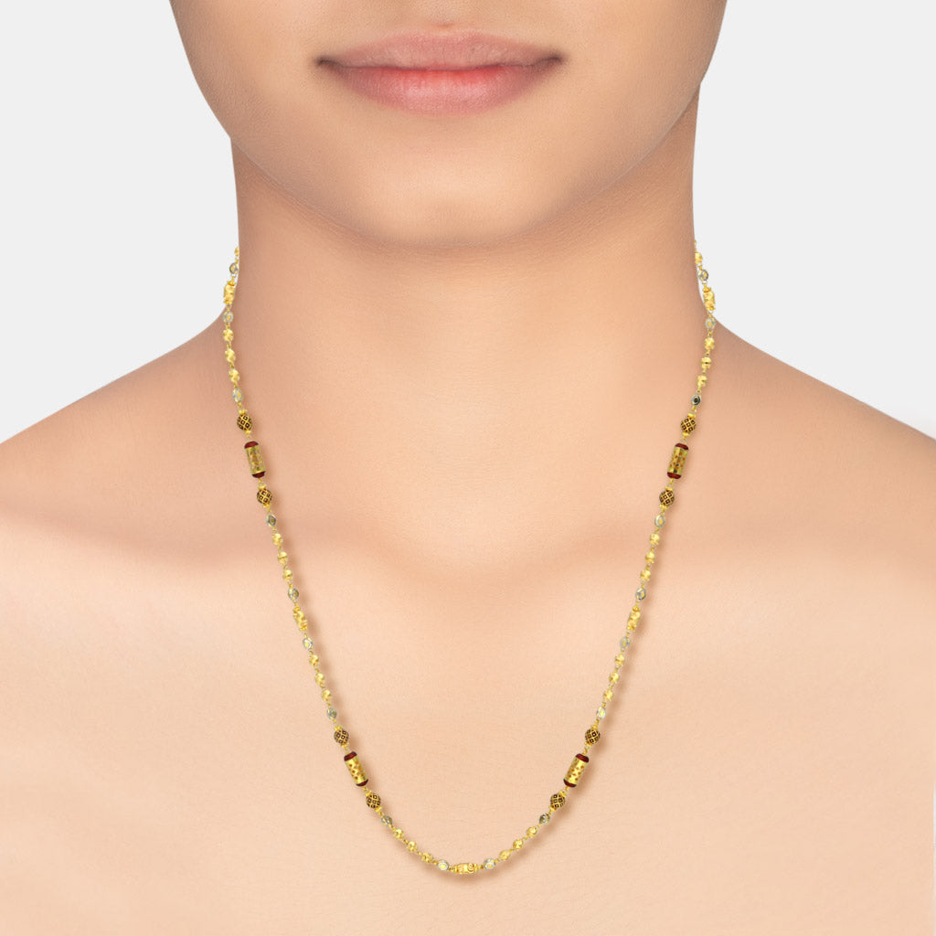 22k Plain Gold Necklace JG-2212-07835