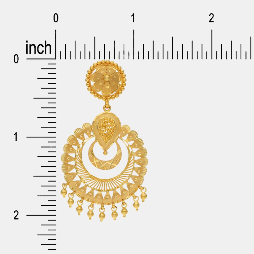 22k Plain Gold Earring JGC-2301-50089