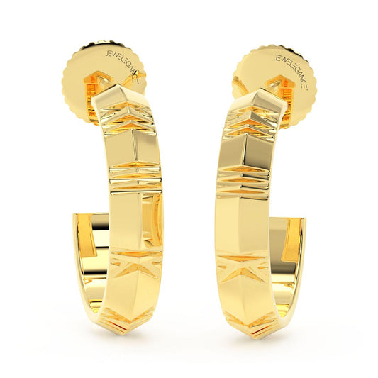 18k Plain Gold Earring JGD-2305-08408