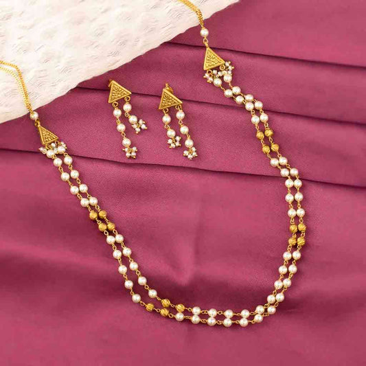22k Pearl Necklace Set JGP-2212-07843