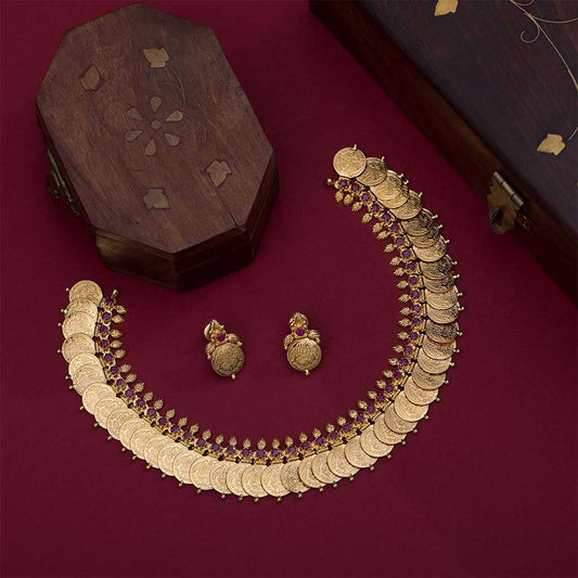 22k Gemstone Necklace Set JGS-1911-00818