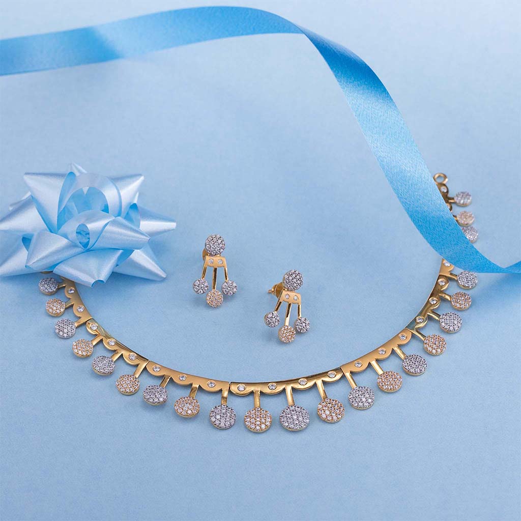 22k Gemstone Necklace Set JGS-1912-01100