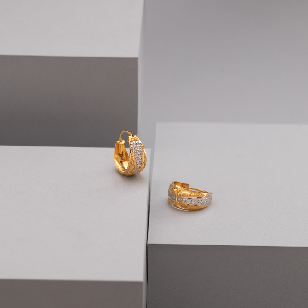 22k Plain Gold Earring JGS-2006-02759