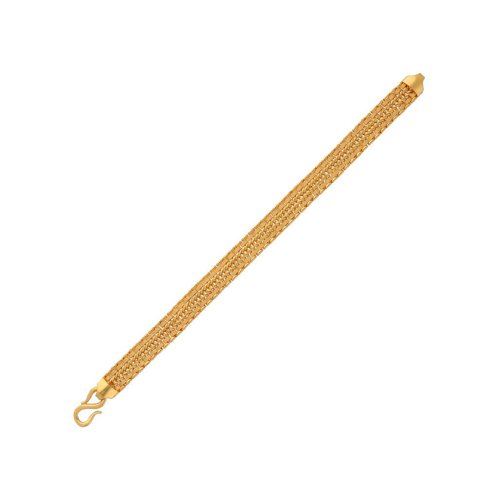 Unique 14K Yellow Gold Invisible Set Princess Cut Diamond Bracelet for Men  45.9ct 890681