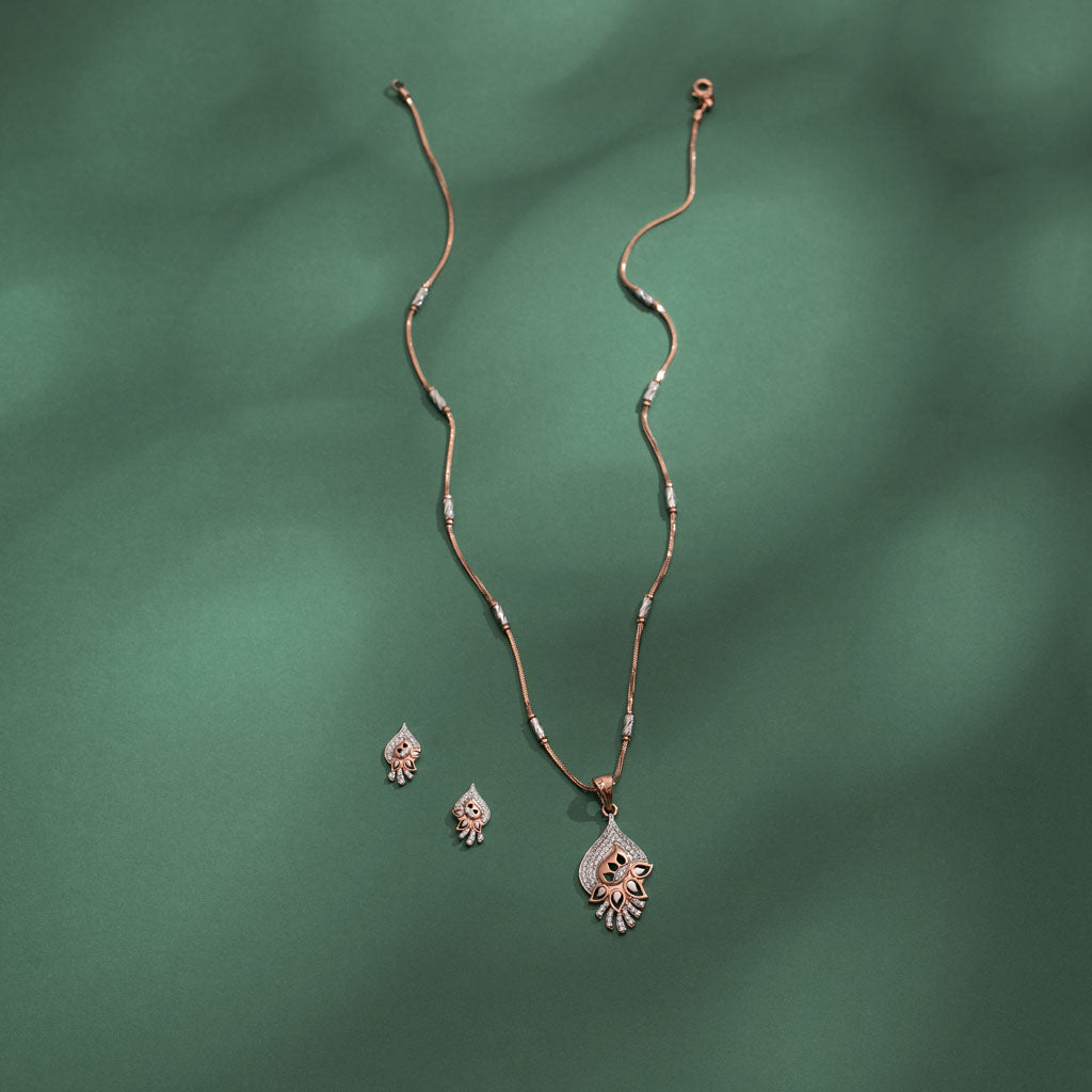 18k Gemstone Necklace Set JGS-2010-03269