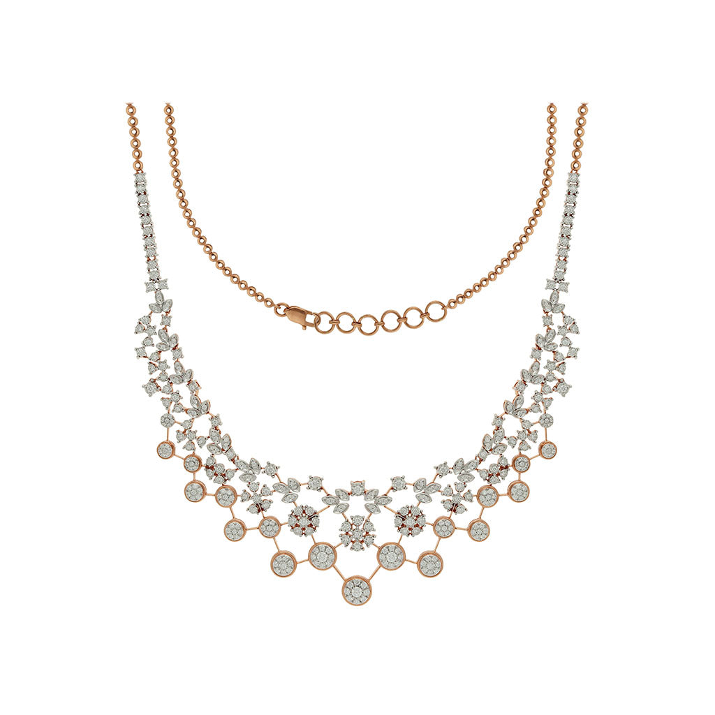 18k Real Diamond Necklace Set JGS-2010-03372