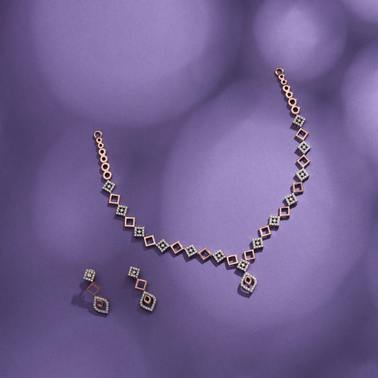 18k Gemstone Necklace Set JGS-2012-03485
