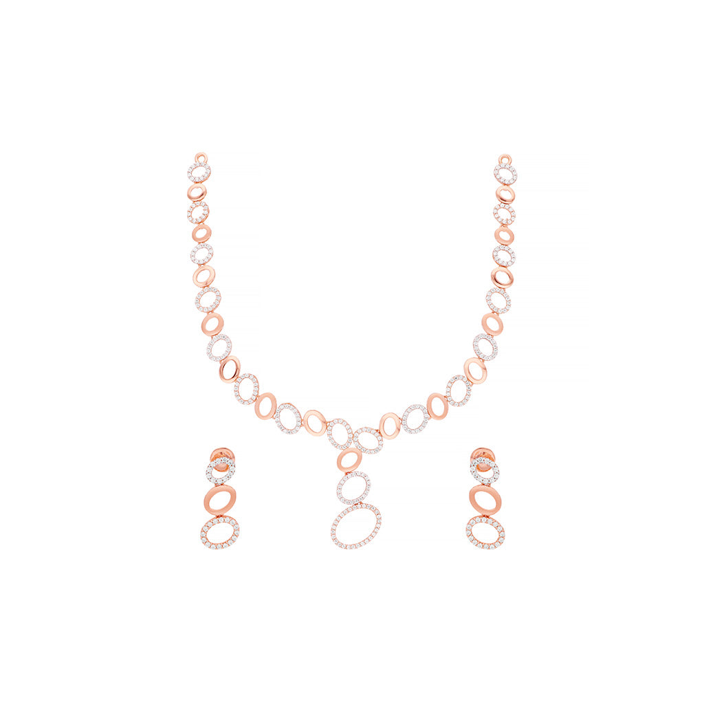 18k Gemstone Necklace Set JGS-2102-00156