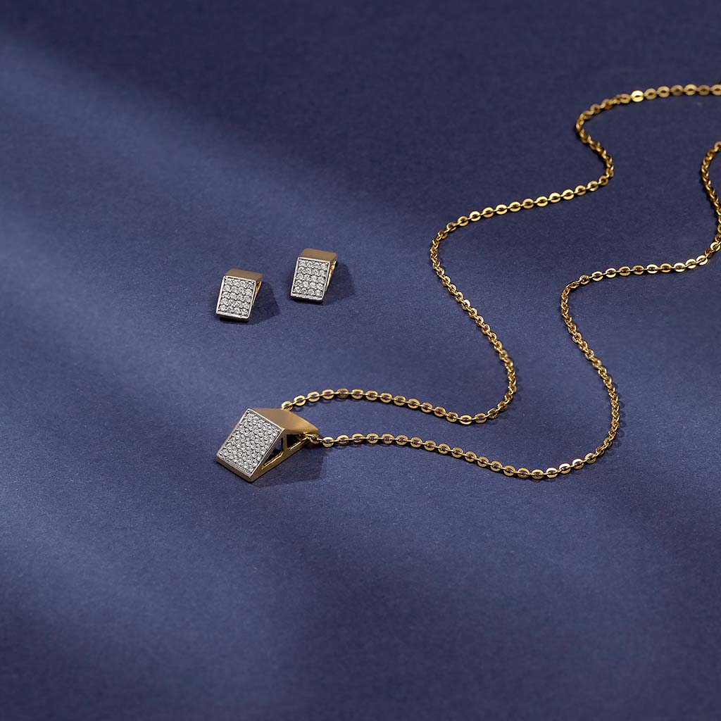 22k Gemstone Necklace Set JGS-2103-00684