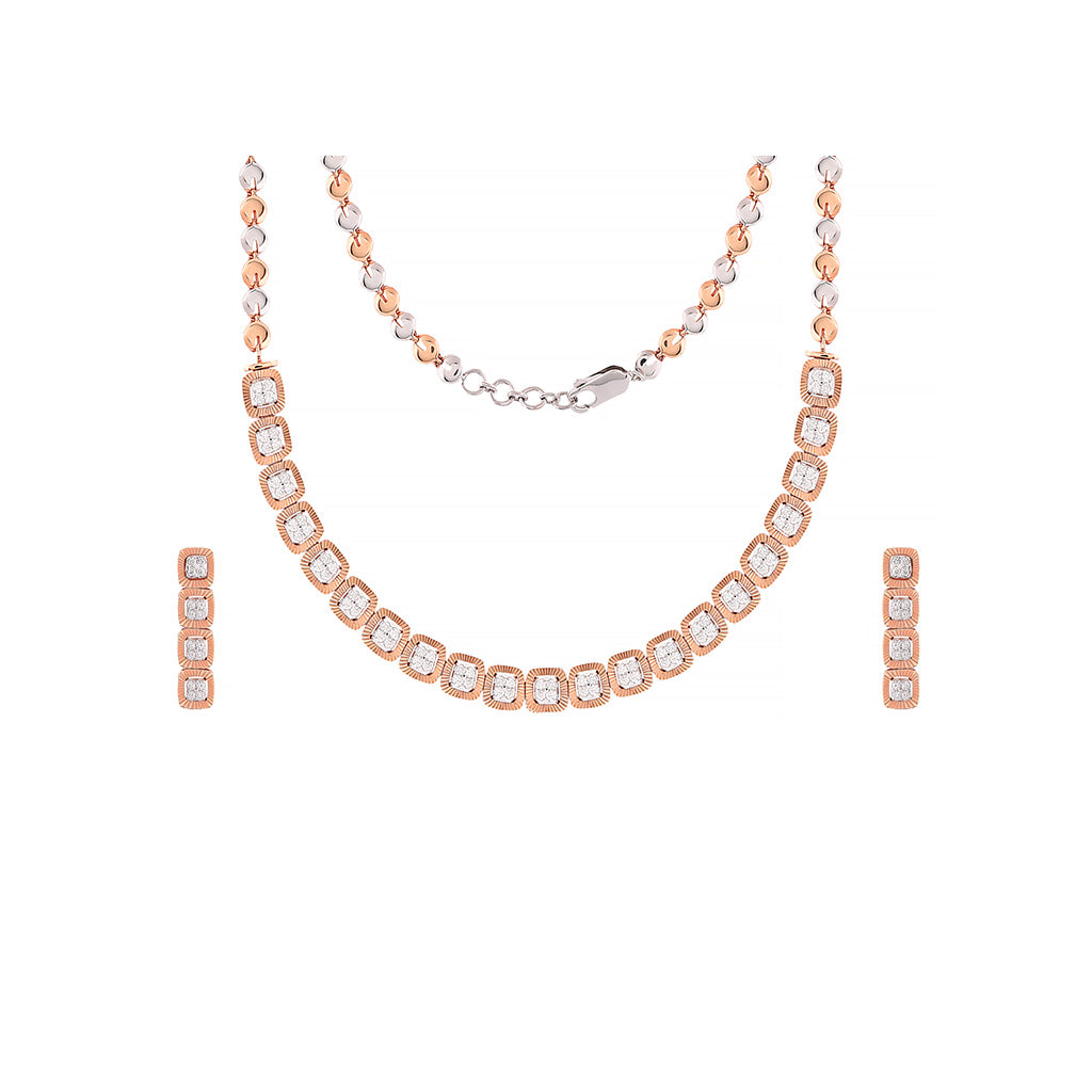 Party Wear Collection American Diamond Necklace Set - Aanya