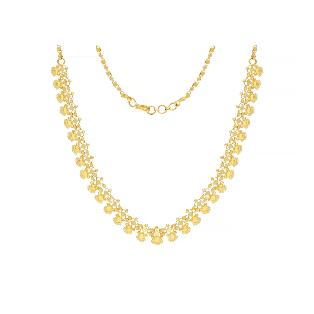 22k Plain Gold Necklace Set JGS-2106-01440
