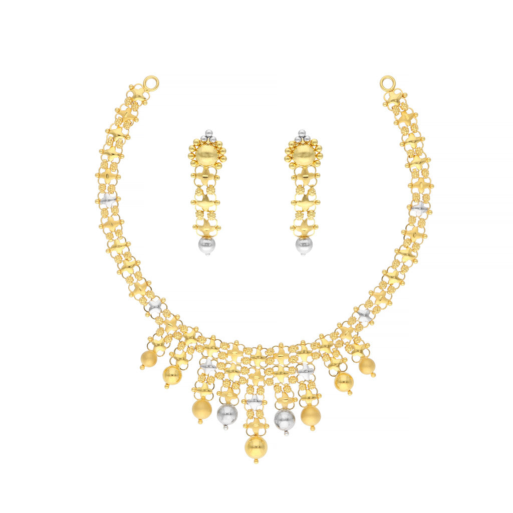22k Plain Gold Necklace Set JGS-2106-01441