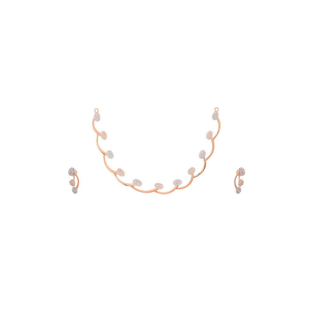 18k Gemstone Necklace Set JGS-2107-02308