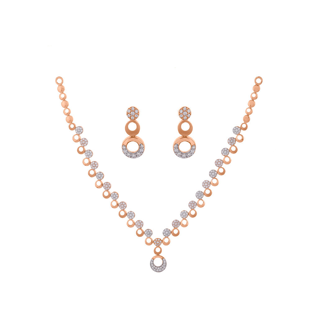 18k Gemstone Necklace Set JGS-2107-02589