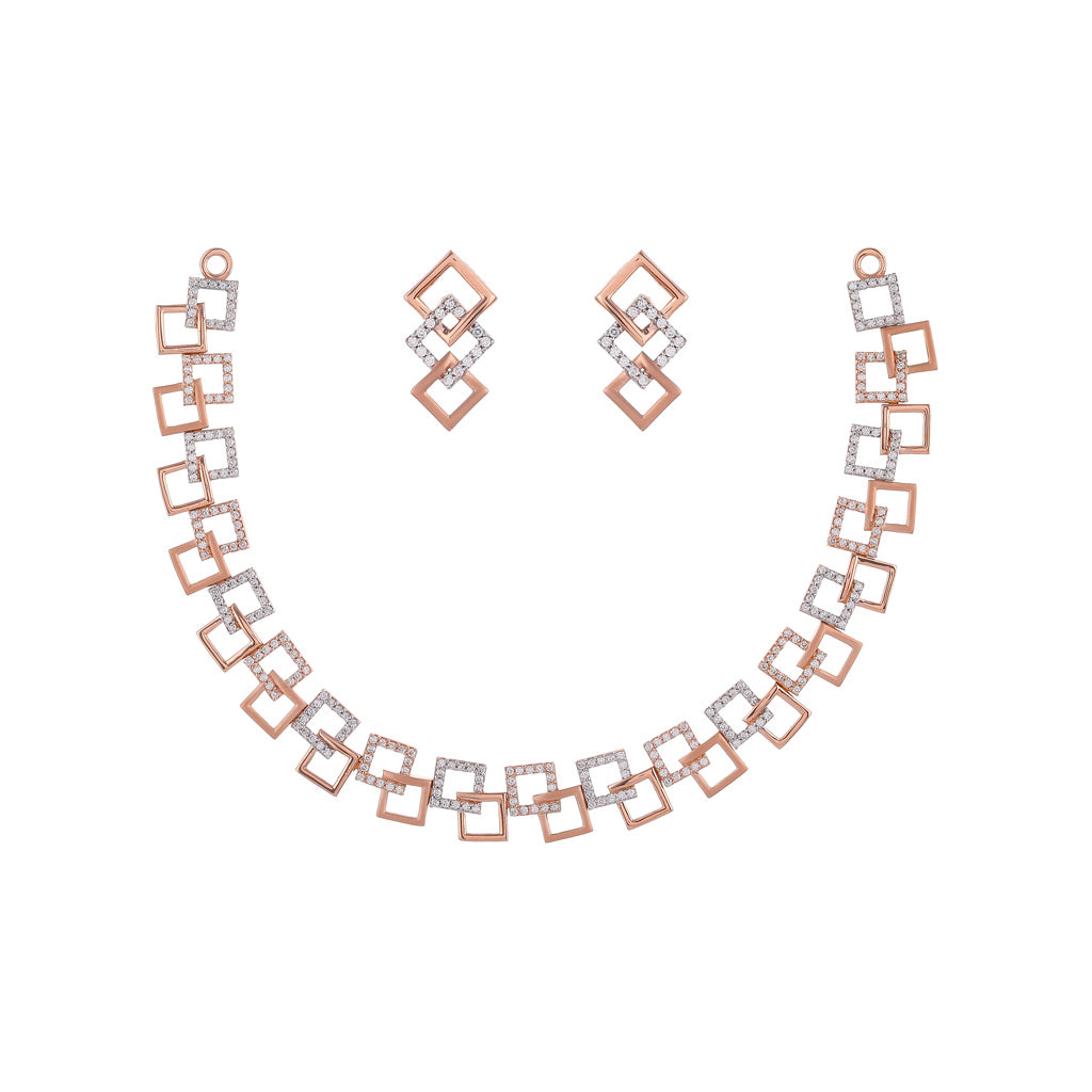 18k Gemstone Necklace Set JGS-2107-02590