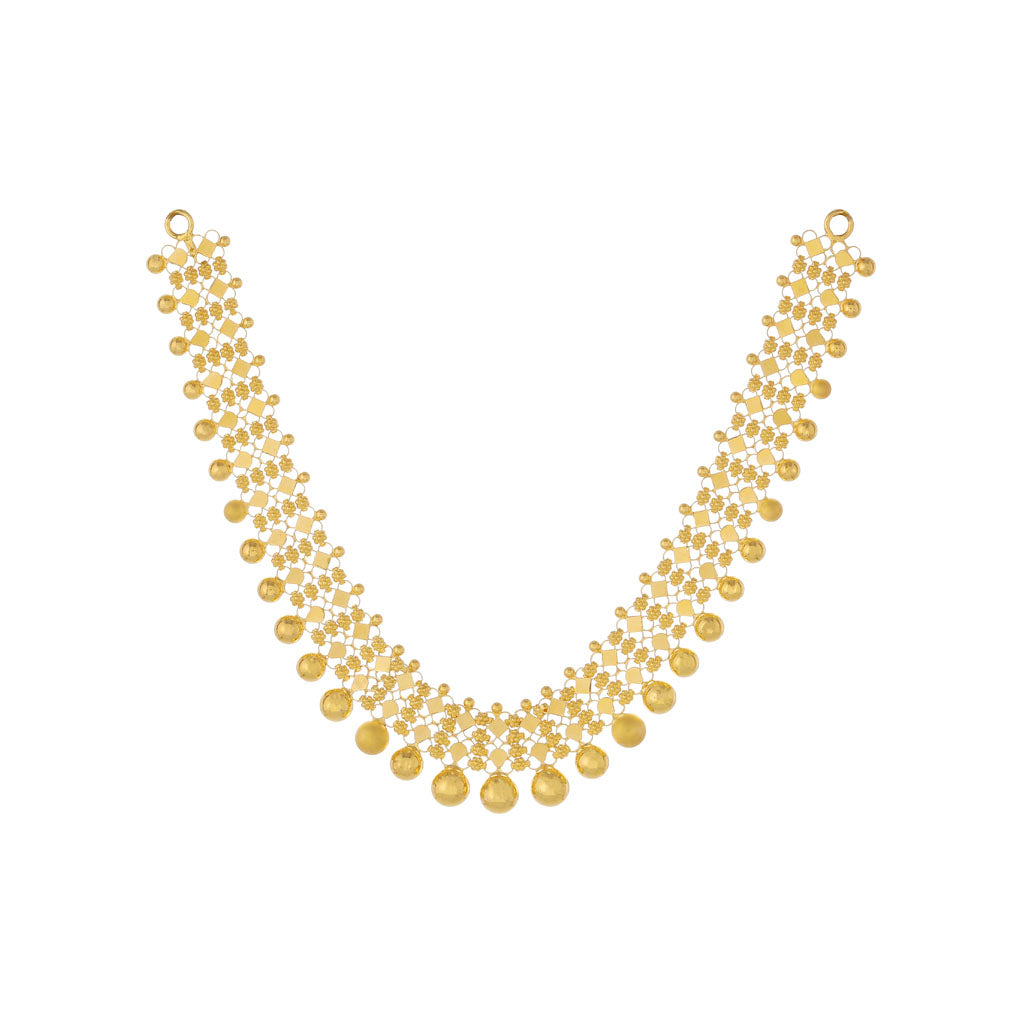 22k Plain Gold Necklace Set JGS-2108-03454