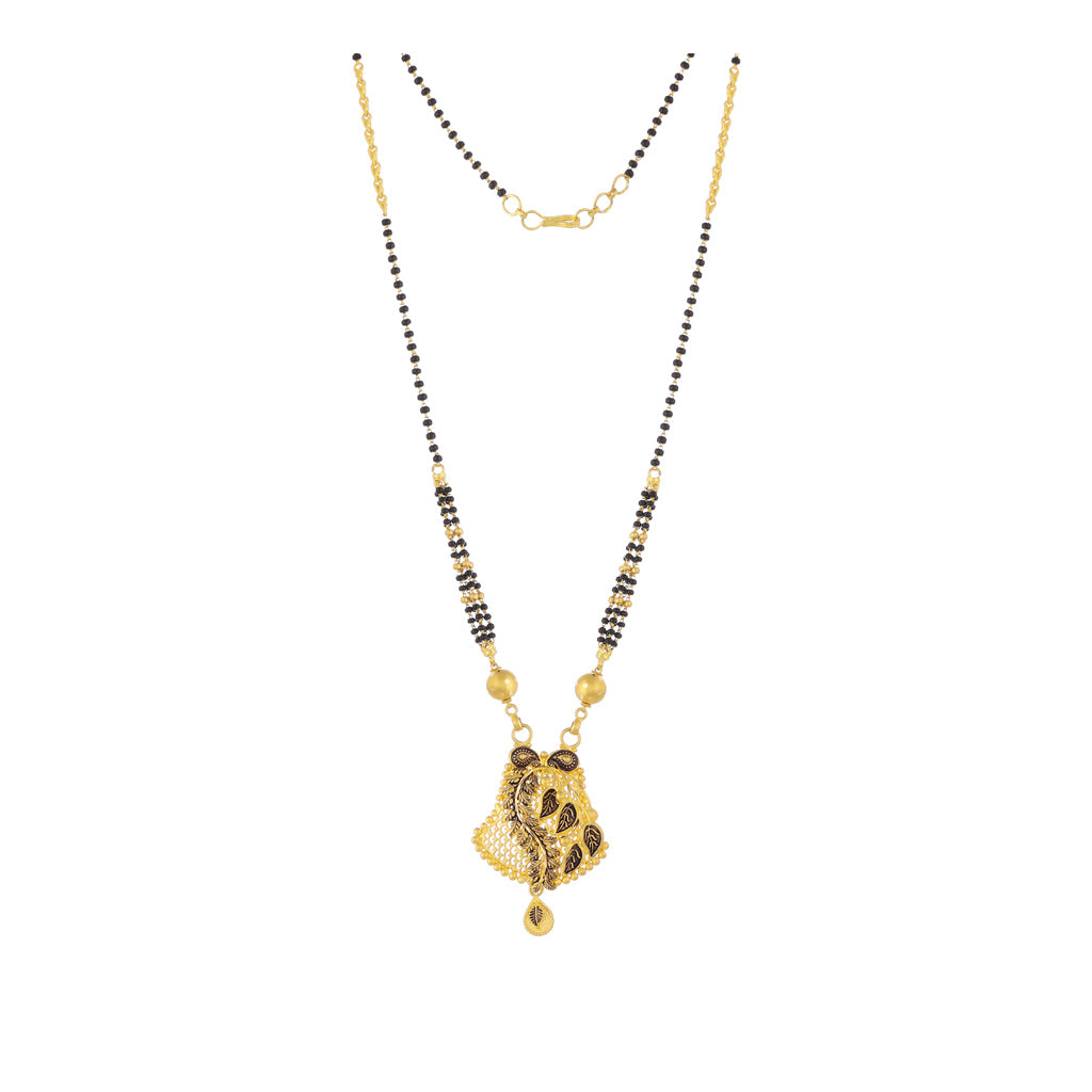 Matte Gold with CZ and Pearl Locket and Black Beads with Earrings – SaiSuji  Collections