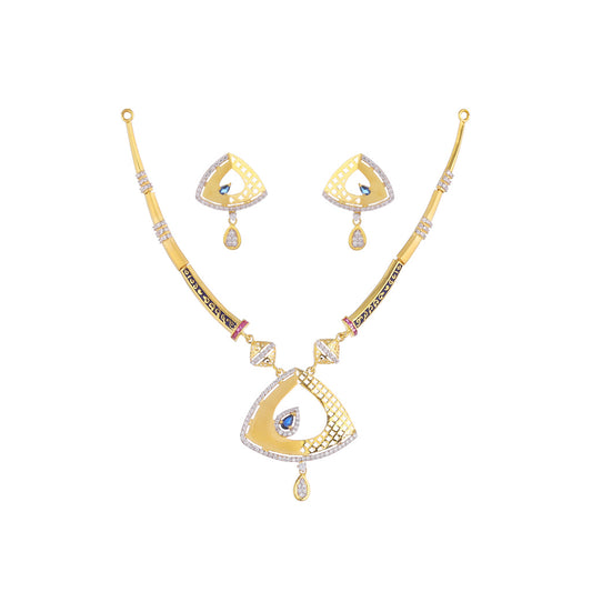 22k Gemstone Necklace Set JGS-2109-05085