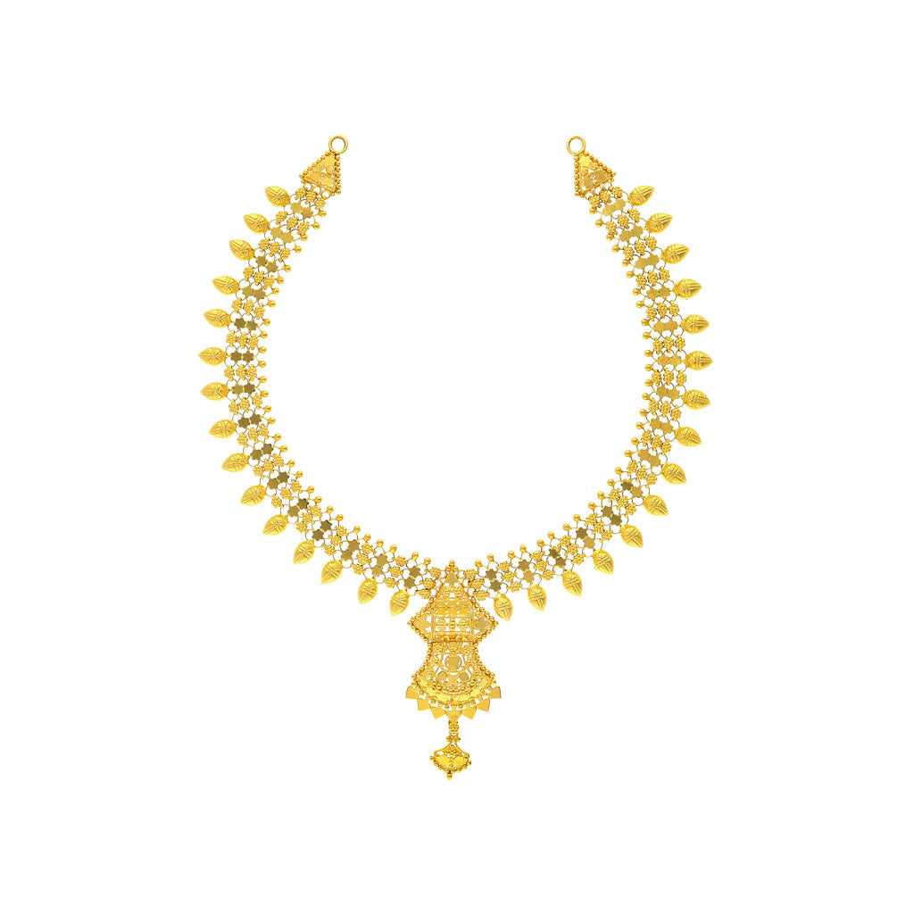 22k Plain Gold Necklace Set JGS-2109-05185