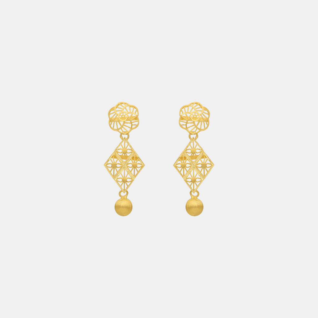 22k Plain Gold Earring JGS-2202-05507