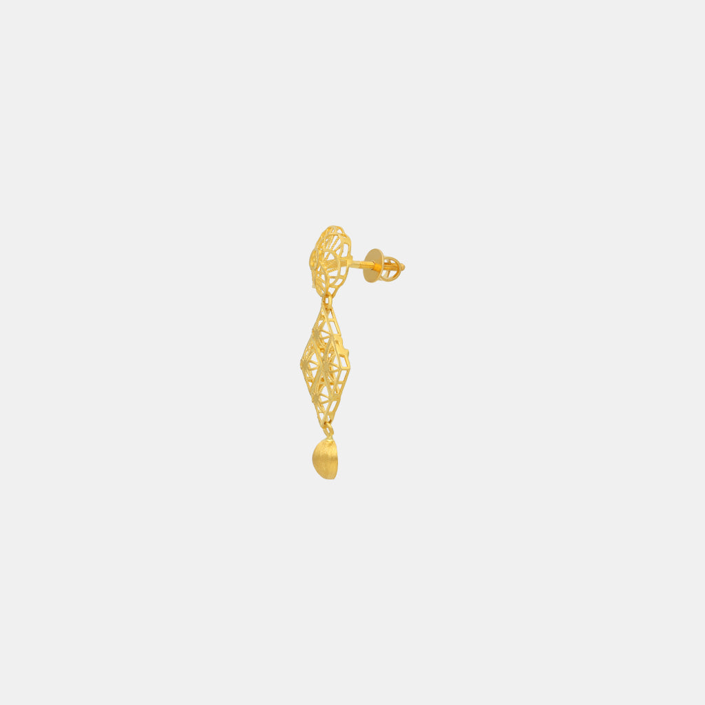22k Plain Gold Earring JGS-2202-05507