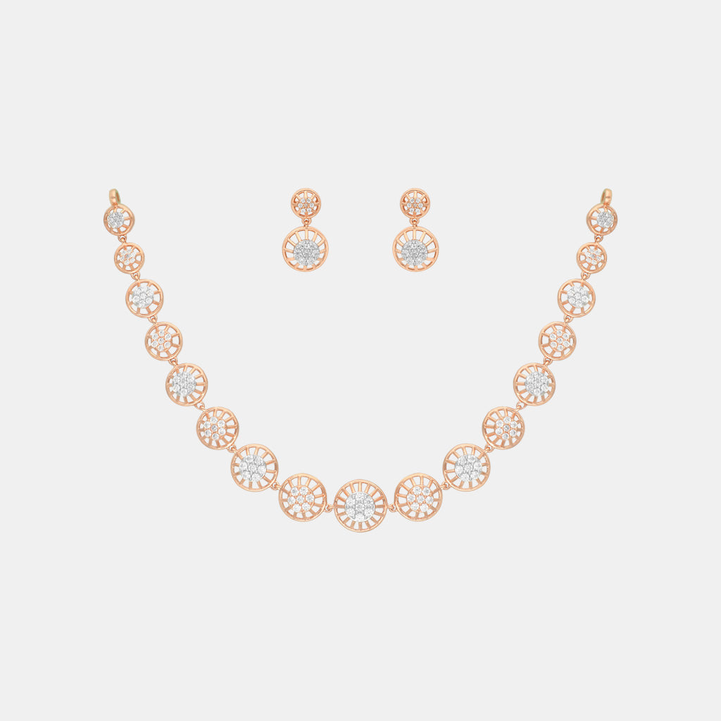 18k Gemstone Necklace Set JGS-2202-05524