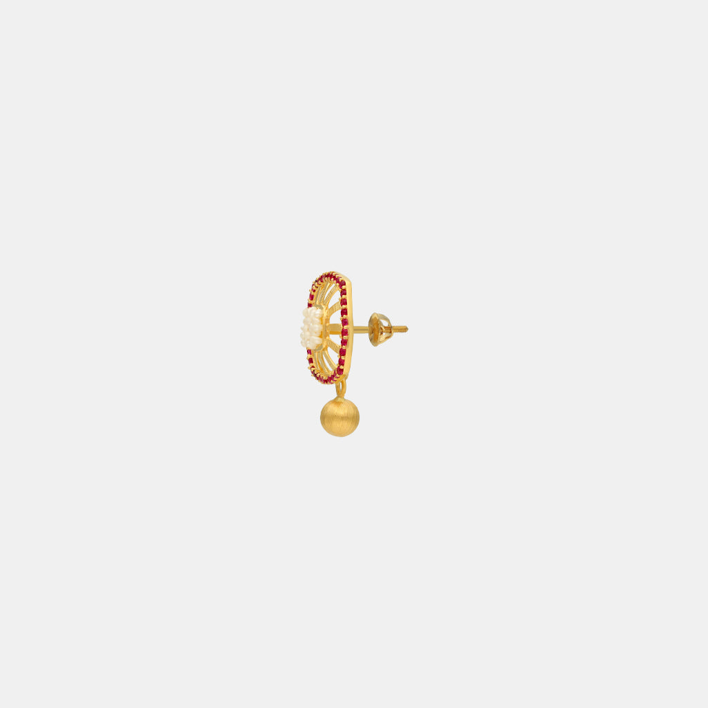 22k Plain Gold Earring JGS-2202-05541
