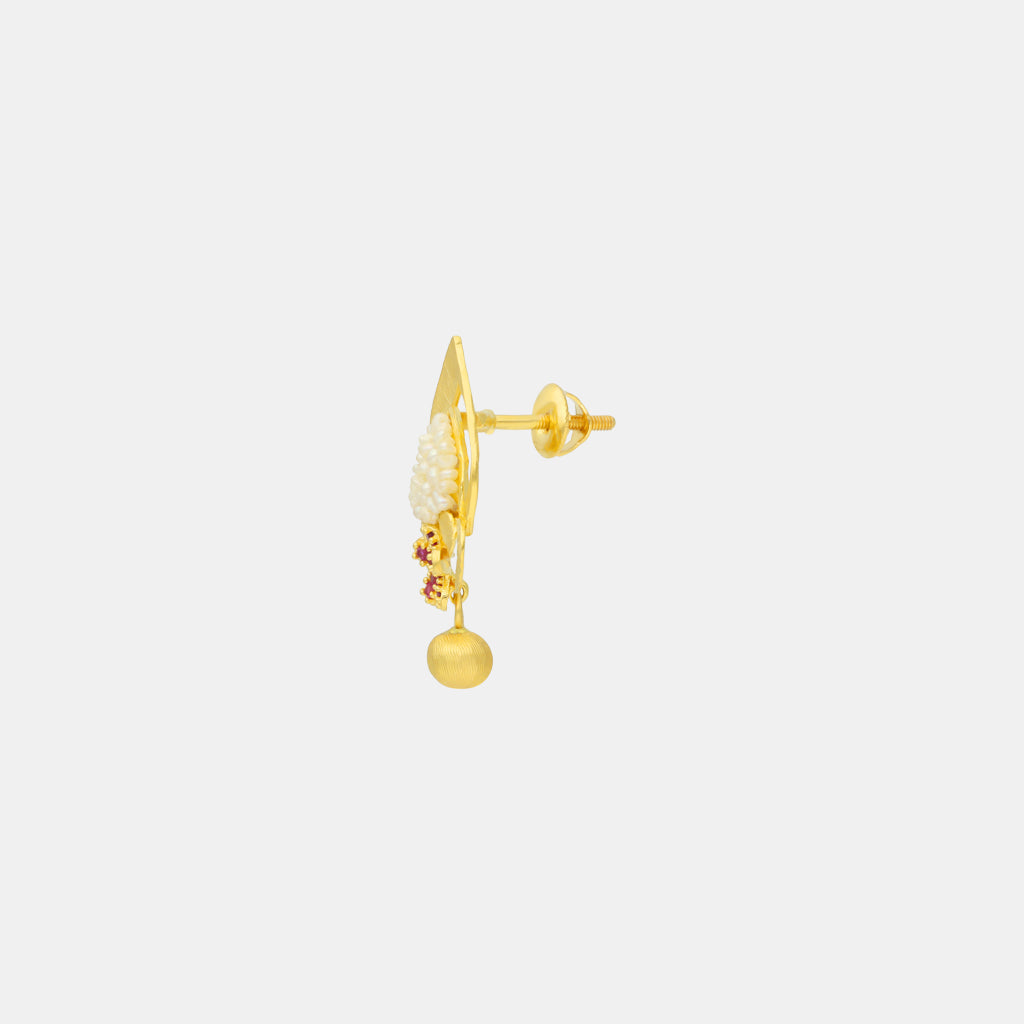 22k Plain Gold Earring JGS-2202-05555