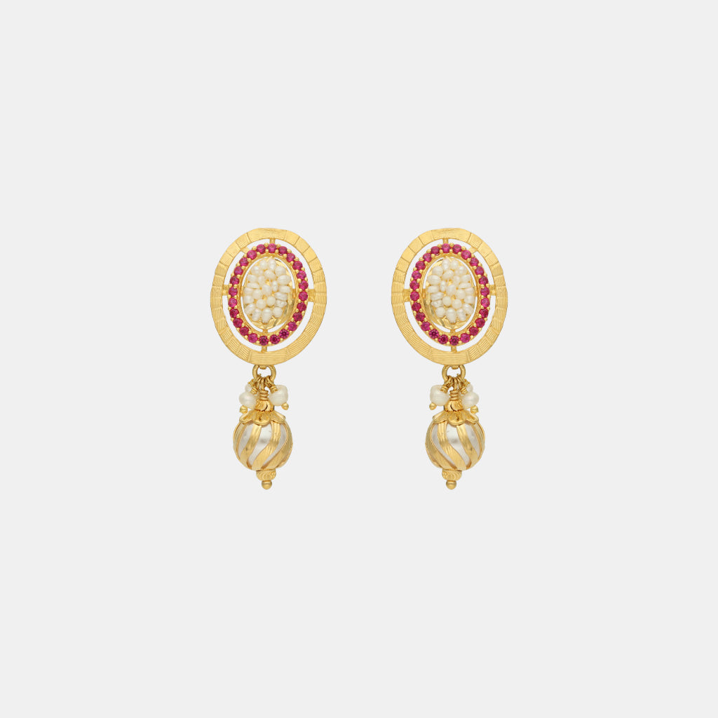 22k Plain Gold Earring JGS-2202-05562
