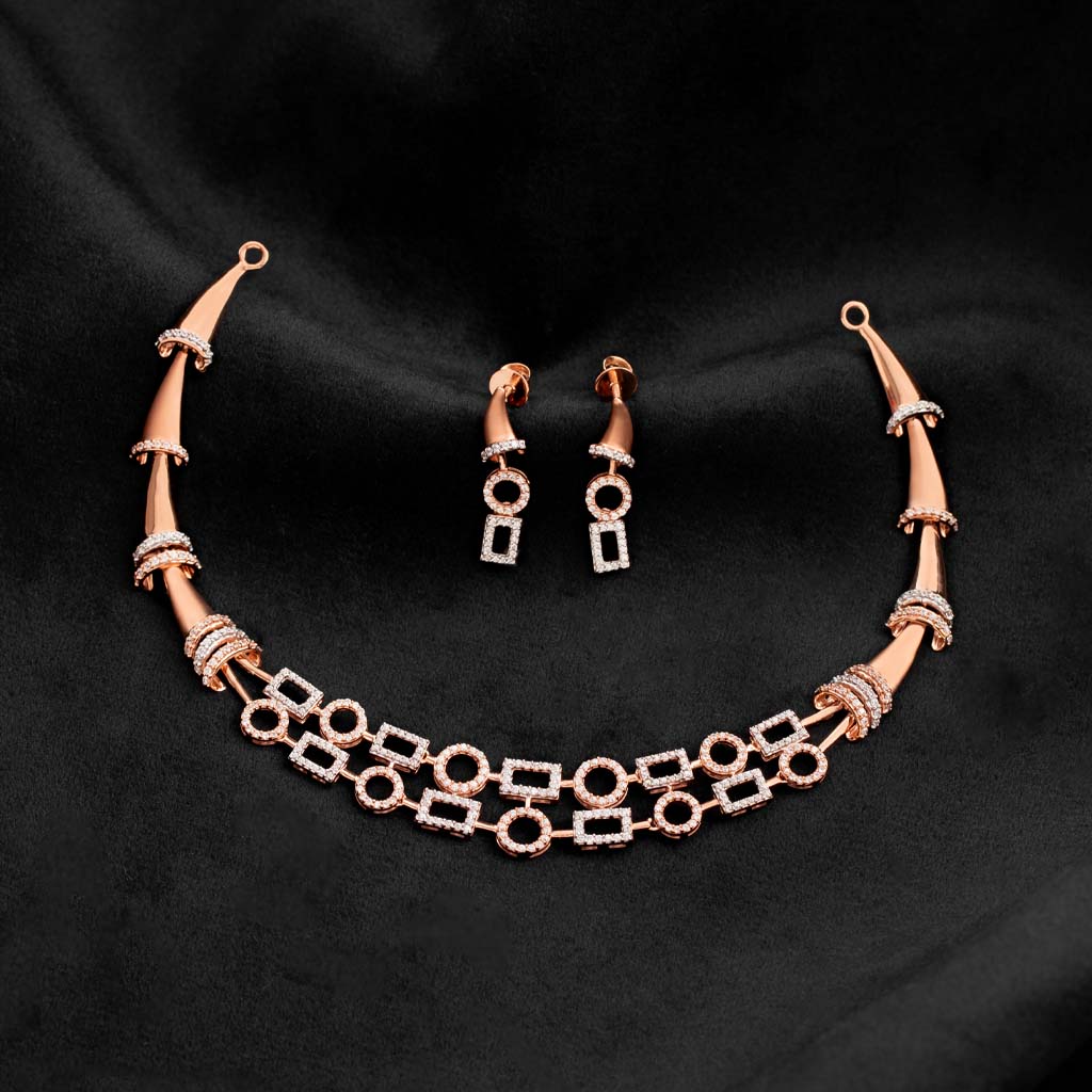 18k Gemstone Necklace Set JGS-2203-05853