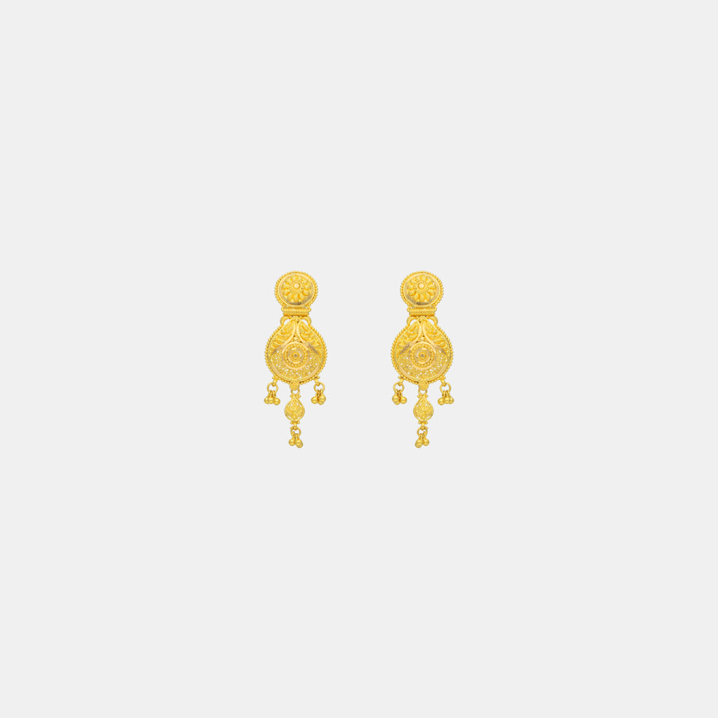 22k Plain Gold Earring JGS-2203-05928