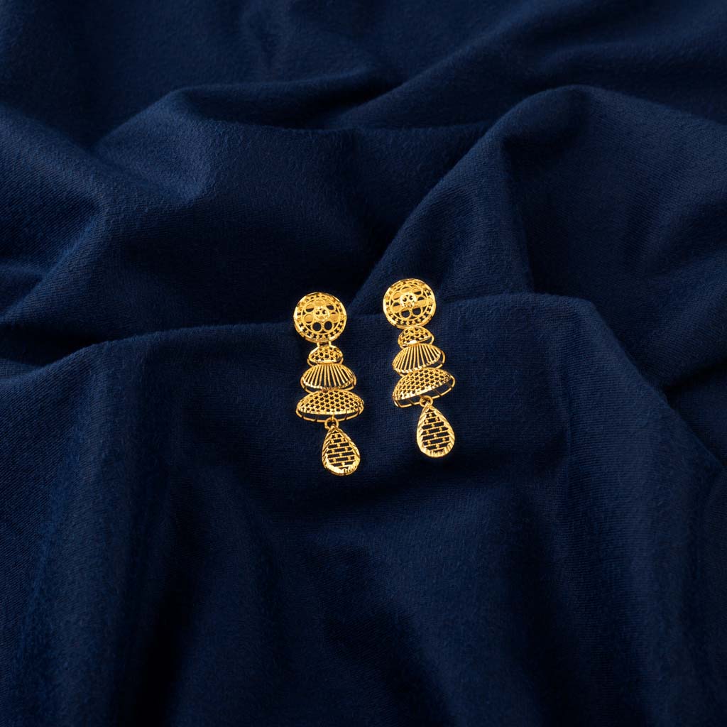 22k Plain Gold Earring JGS-2203-05931