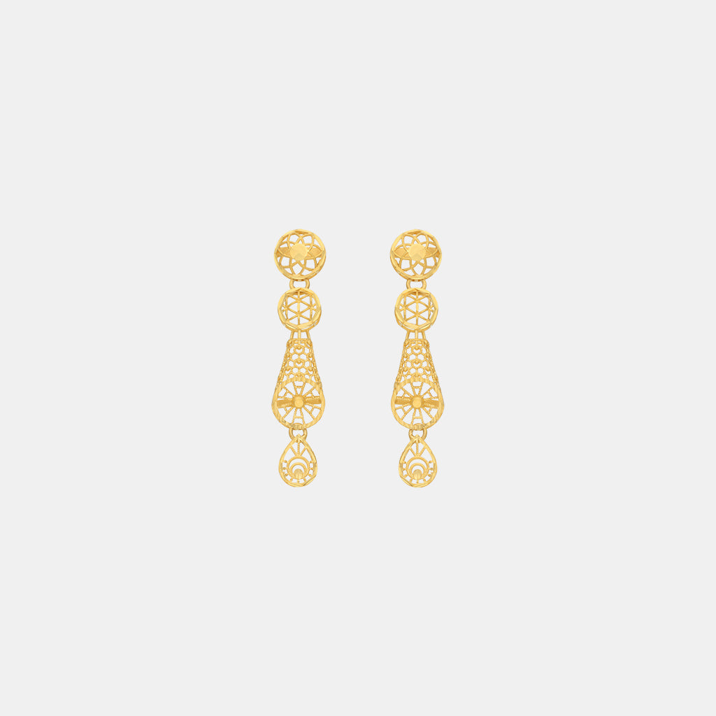 22k Plain Gold Earring JGS-2203-05934