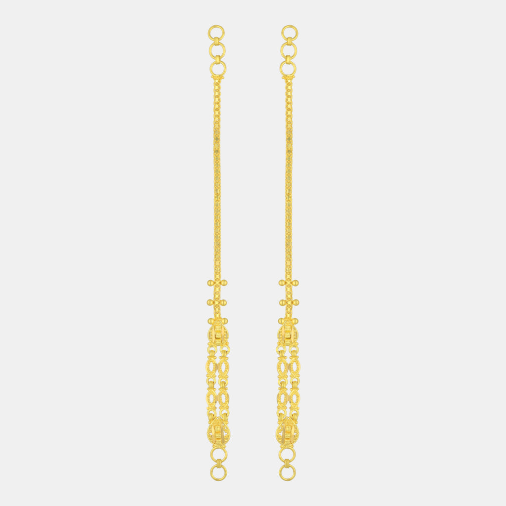 22k Plain Gold Ear Chain JGS-2204-06065