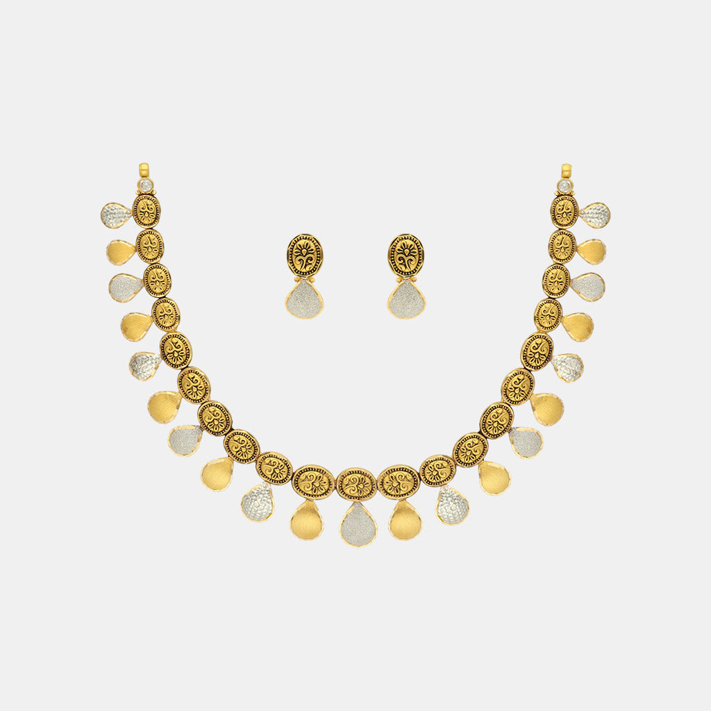 22k Plain Gold Necklace Set JGS-2204-06109