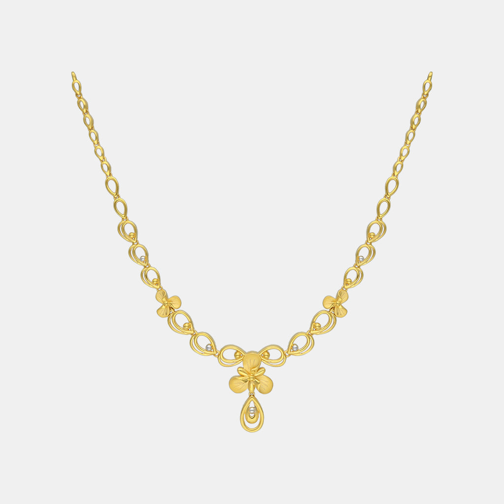 22k Plain Gold Necklace Set JGS-2205-06178