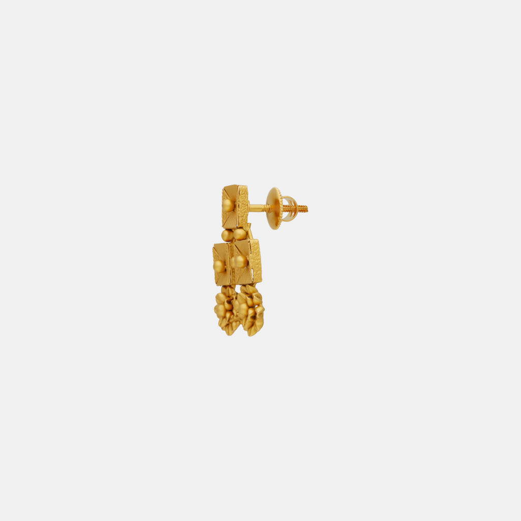 22k Plain Gold Earring JGS-2208-06832