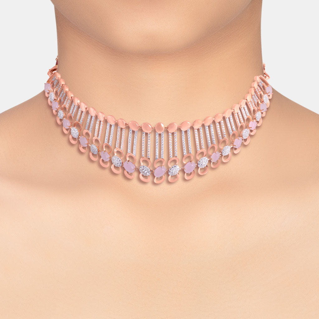 18k Gemstone Necklace Set JGS-2209-07418