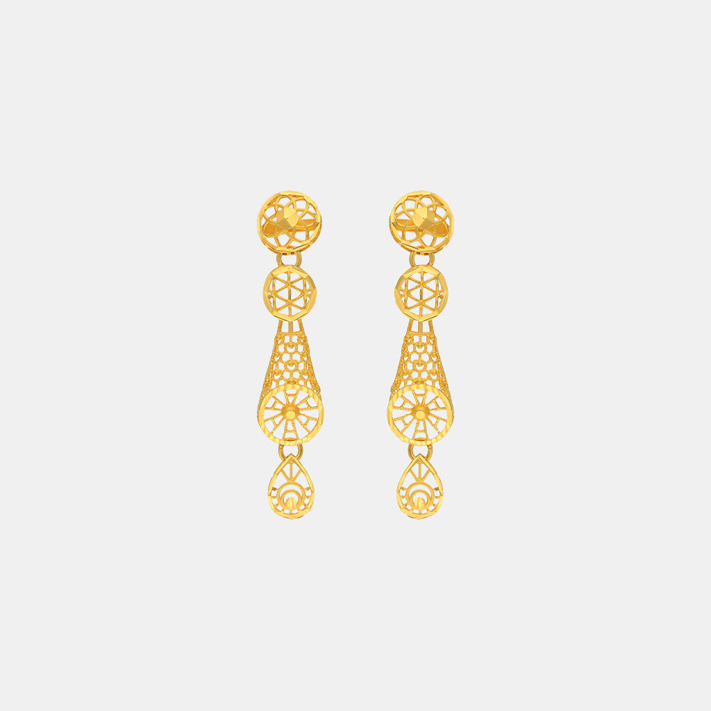22k Plain Gold Earring JGS-2209-07428