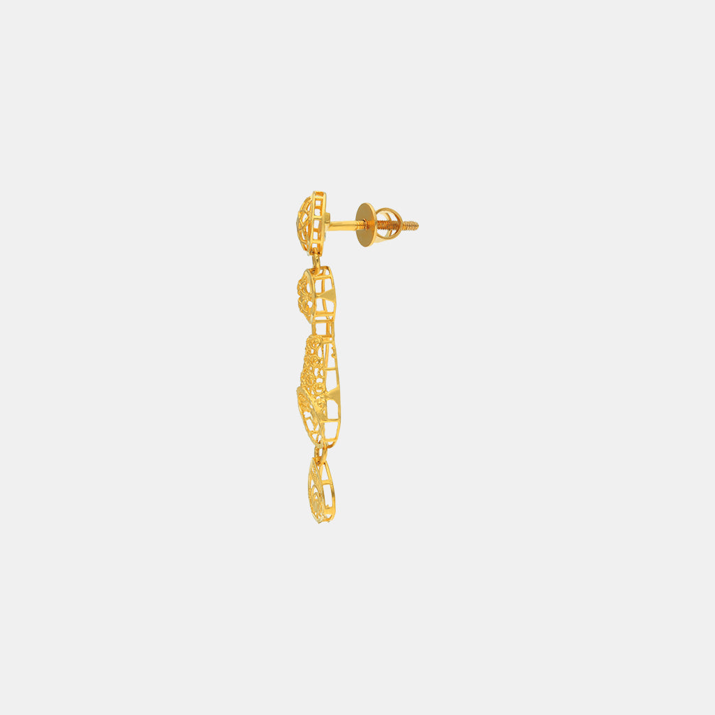 22k Plain Gold Earring JGS-2209-07428