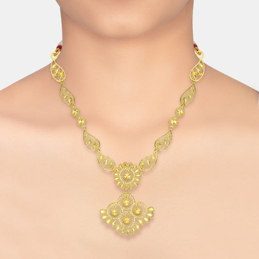 Dyan Pre Raphaelite Small Chain Necklace Set in 20K Peach Gold