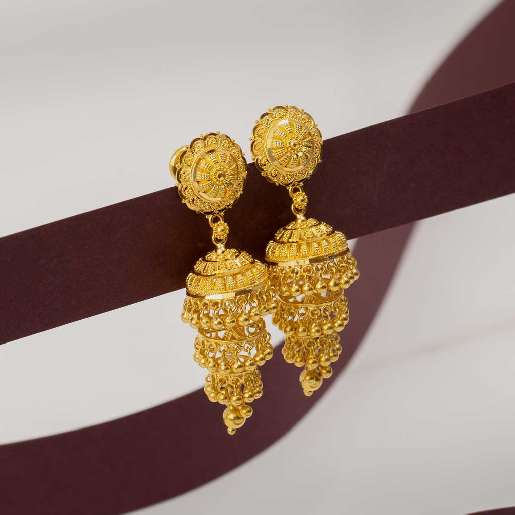 Beautiful Mirror Gold Earrings Under 50 Rupees Earring for Women Wear in  Wedding / Puja
