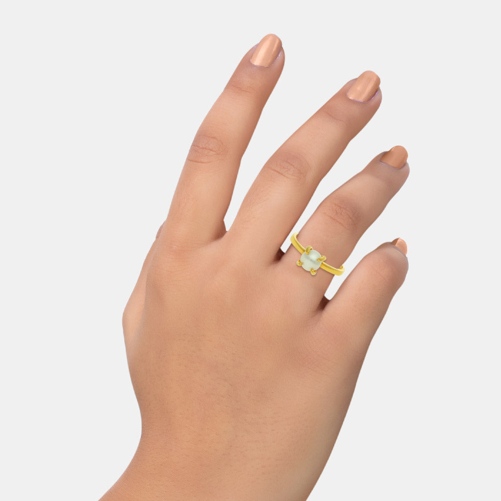 22K Gold Ring For Women with Pearl (Mutyam) - 235-GR5986 in 3.450 Grams
