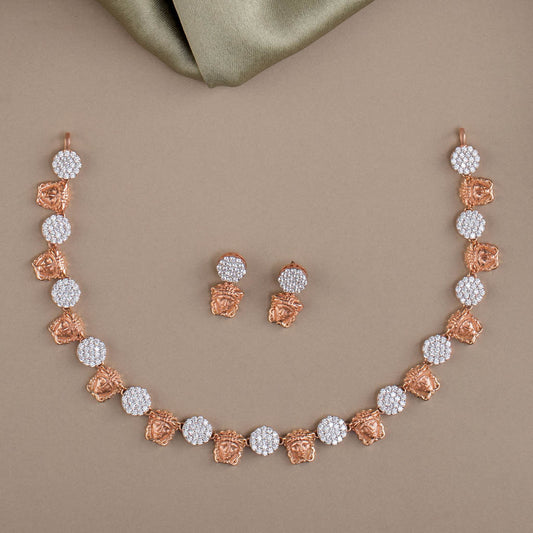 18k Gemstone Necklace Set JGT-2209-07303